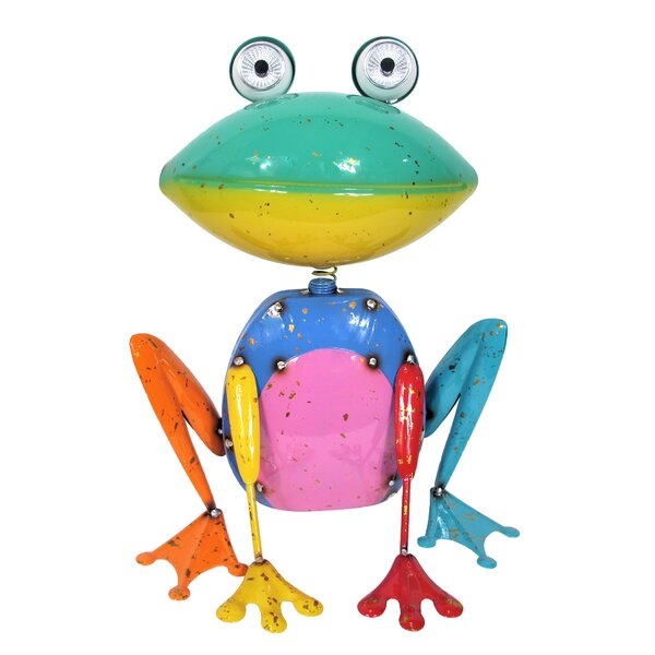 Trinx Bronson Colored Enamel Metal Green Head Frog Statue And Reviews Wayfair 1254